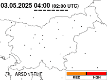 Verjetnost trenutnega pojavljanja toče